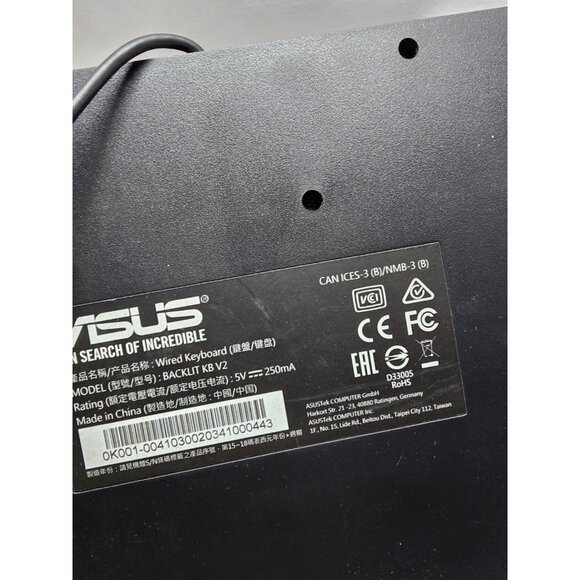 ASUS Wired Gaming USB Red Backlit KB V2 Standard Mechanical Keyboard With Mouse - Picture 9 of 11